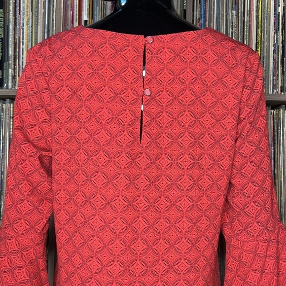 NWT Banana Republic Printed Dress in Red and Black Mandala Print Size Small - Picture 5 of 6